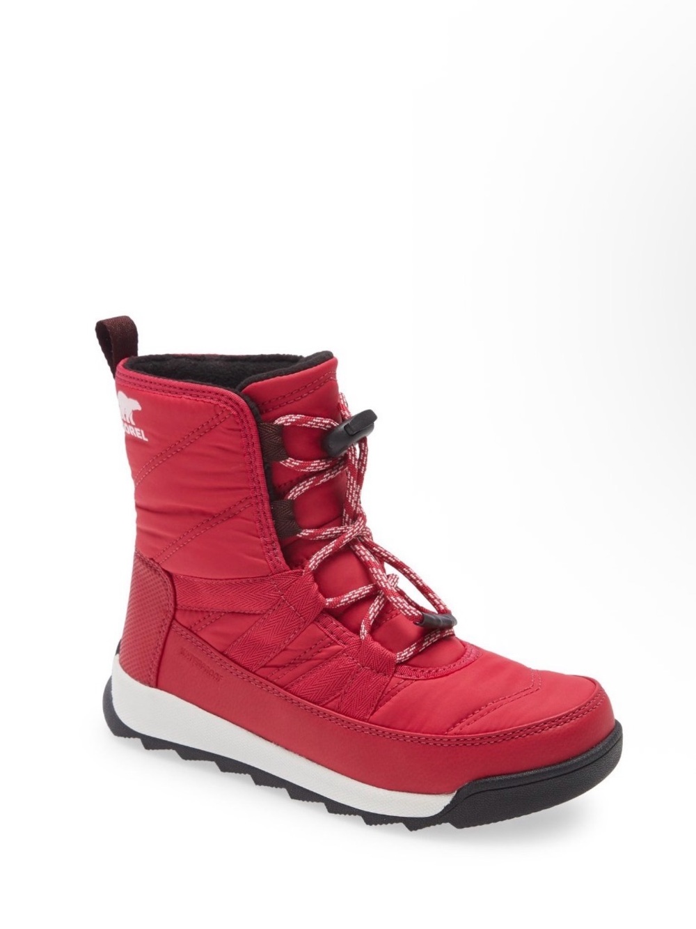 SOREL Red Lace-Up Winter Boot Sorel fuchsia/red ‘Whitney II’ unisex kids 12